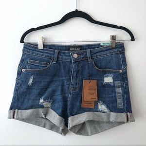 HOCAIES Women's/Juniors Mid Rise Denim Shorts